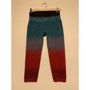 Athleta Womens Size S Blue and Red Ombre Relay Capri Leggings